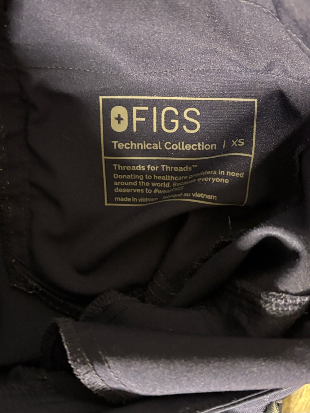 Figs V-Neck Scrub Top in Navy Blue - Picture 3 of 8
